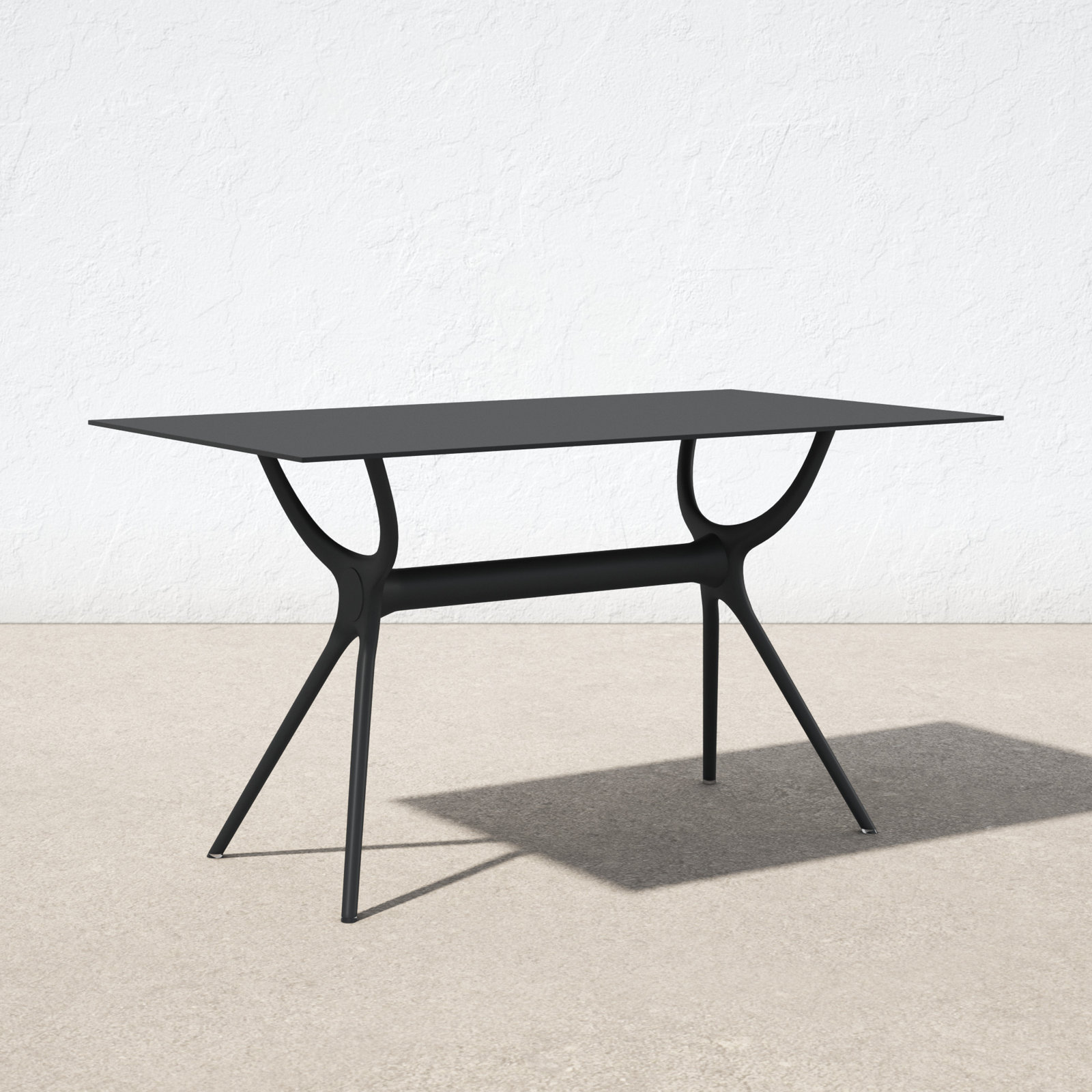 Farrah Patio Dining Table, Black, 29.5" H x 55" L x 31.5" W