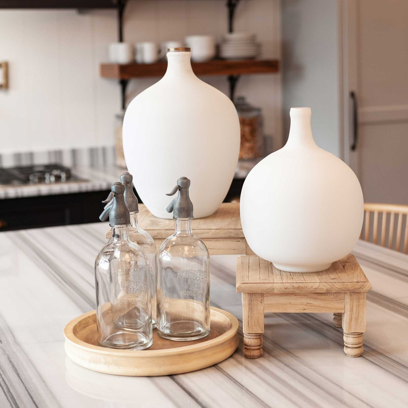 Valier 15.75" H Matte White Glass Vase