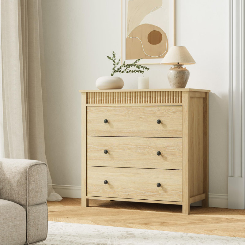 80cm W 3 - Drawer Chest of Drawers, Yellow