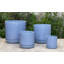 Pot cylindrique à pois avec soucoupe intégrée, pot moyen en céramique émaillée (lot de 4) - Jayce Outdoor-490050601