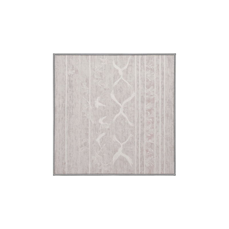 Machine Washable Gray Area Rug, Square 4'