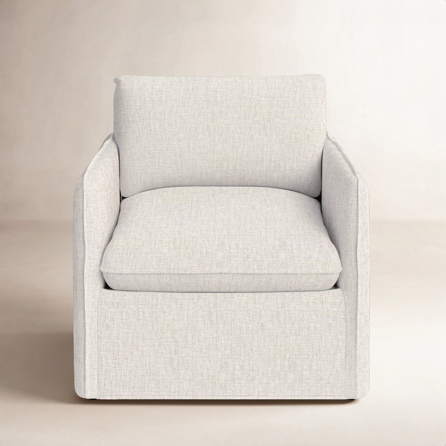 Bellatrix Cotton Slipcovered Armchair, Nomad Snow Crypton® Chenille