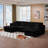 4 Seat U Sectional Couch, 110'' W Corduroy Sofa With Double Chaises-107231871