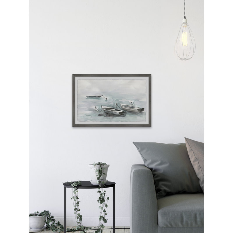 Wooden Boats by Parvez Taj - Single Picture Frame Painting, 20 cm H x 30 cm W