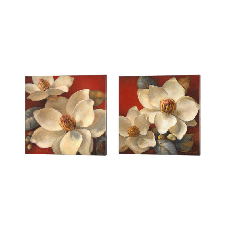 «Magnolia Passion» par Lanie Loreth, art sur toile (ensemble de 2)
