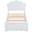 Lit plateforme simple en bois avec tête de lit et lit gigogne simple