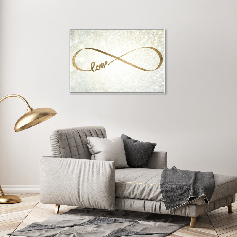 Citations et dictons «Sparkle Love» - impression, H 36 po x l 54 po, Toile avec cadre blanc