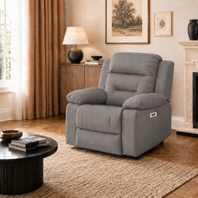 Kimblyn 35'' Fabric Power Recliner Chair with USB and USB-C Ports