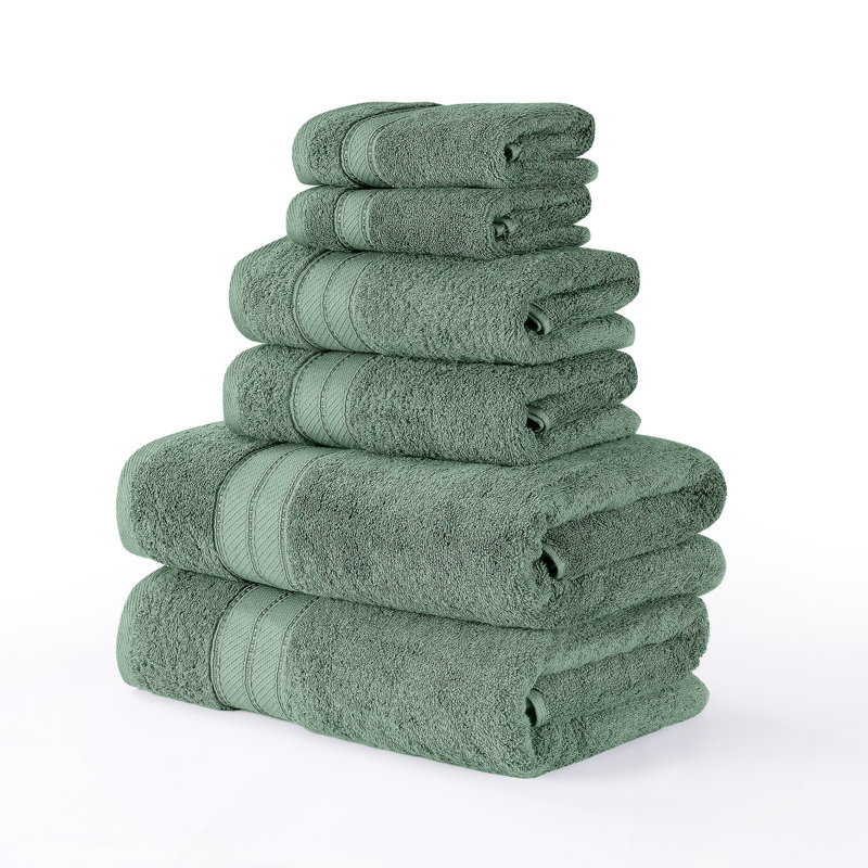 Modern Threads - Spun Loft 6-Piece 100% Combed Cotton Towel Set - Bath Towels, Hand Towels, & Washcloths - Super Absorbent & Quick Dry - 600 GSM - Soft & Plush