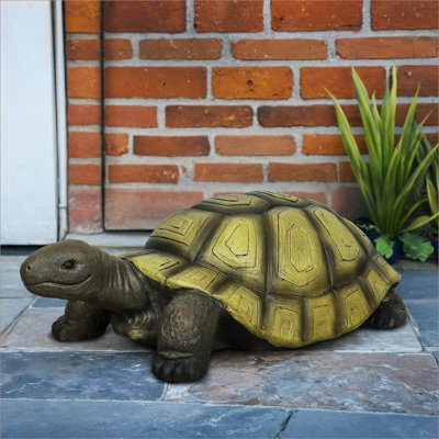 Statues de jardin | Grande statue de tortue pour le porche de jardin intérieur extérieur | Vert forêt | Ciment béton