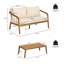 Ensemble de conversation 4 pièces pour patio en bois d'acacia avec dossier en osier et coussins de confort