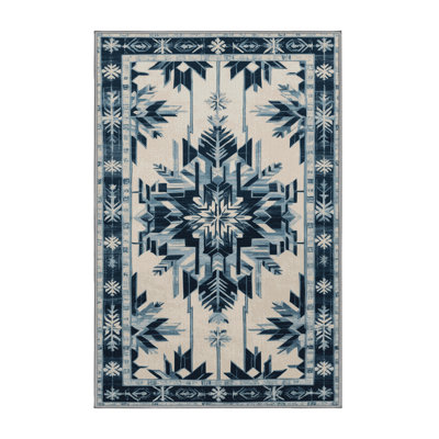 Machine Washable Art Deco Gray Area Rug