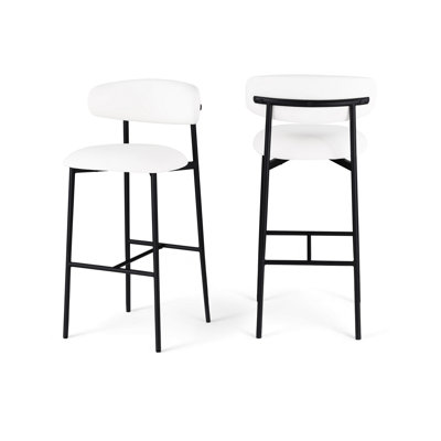 Tabouret de bar rembourré en cuir Lupita