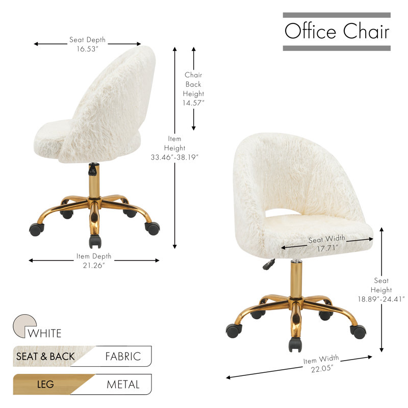 Colin Polyester Task Chair, White