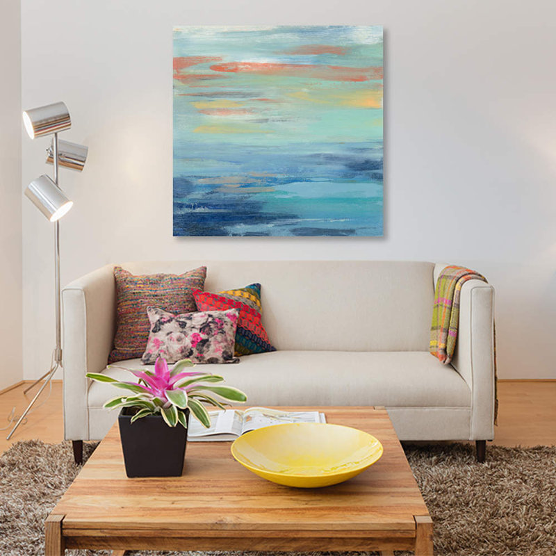 Sunset Beach I by Silvia Vassileva - Painting on Canvas, Wrapped Canvas, 45.72 cm H x 45.72 cm W x 1.91 cm D