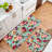 Turquoise Floral Kitchen Mats 2 PC Kitchen Corridor