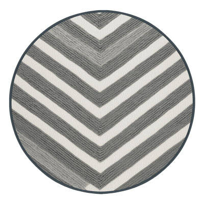  Tapis rayé gris et blanc lavable