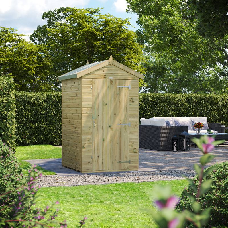 Powersheds 4 x 4ft Premium Pressure Treated Timber Windowless Apex Garden Shed
