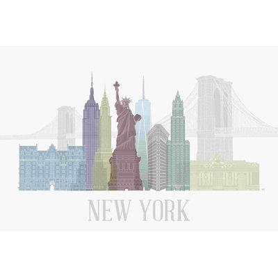 New York Skyline - Wrapped Canvas Painting