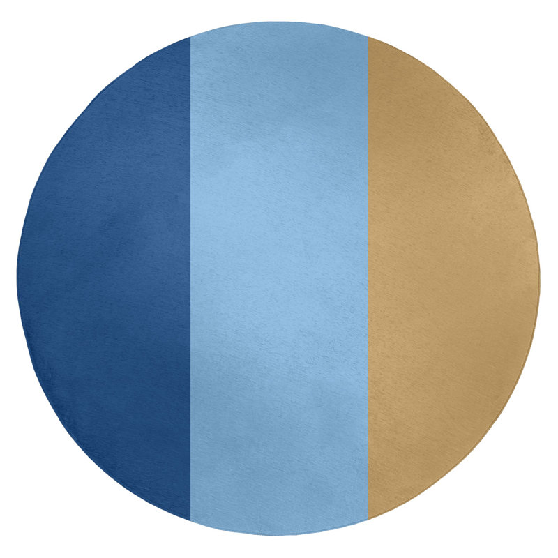 Chenille Striped Indoor Rug, Round 5'