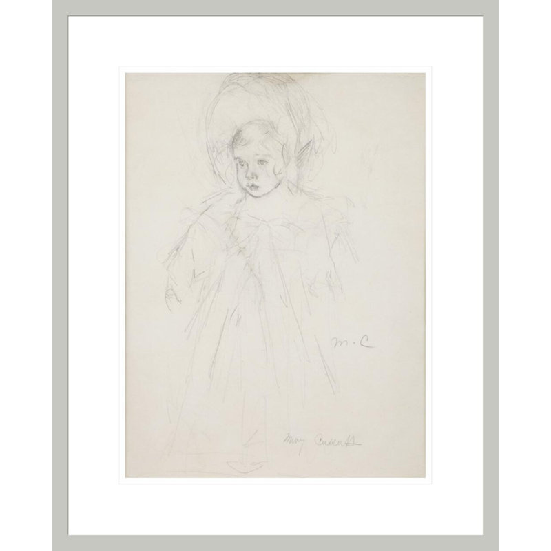 Étude de jeune fille par Mary Cassatt, impression giclée encadrée, H 21,75 po x l 17,61 po