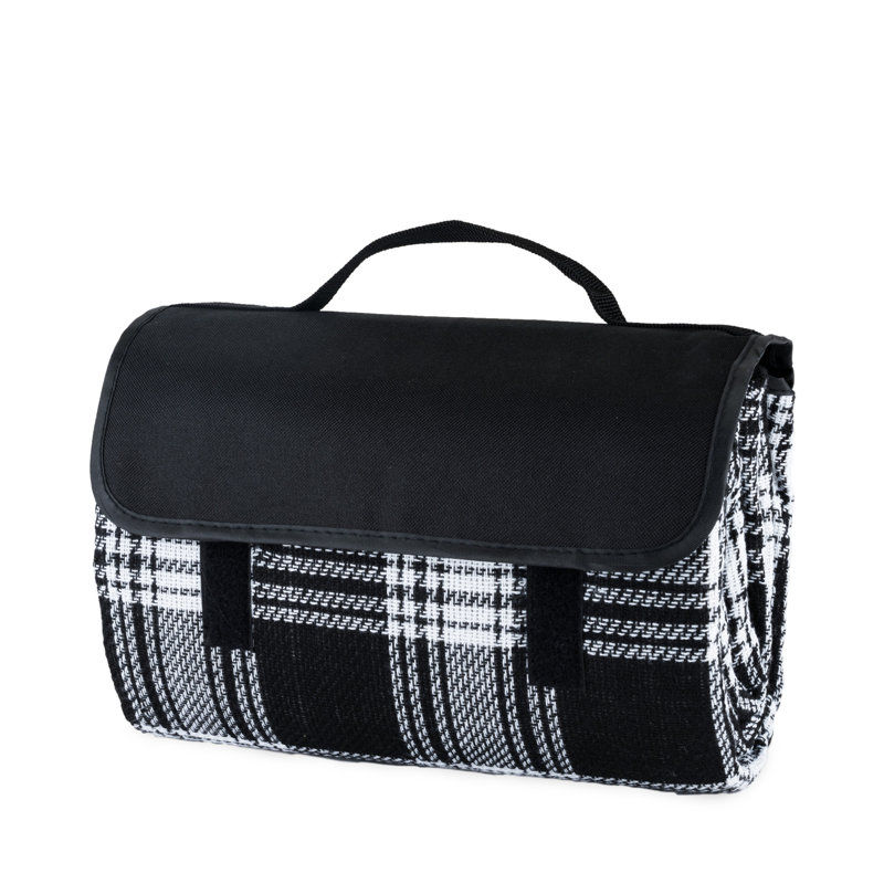 Couverture de pique-nique Dine en tissu écossais noir