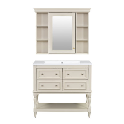 36" Single Bathroom Vanity with Ceramic Sink