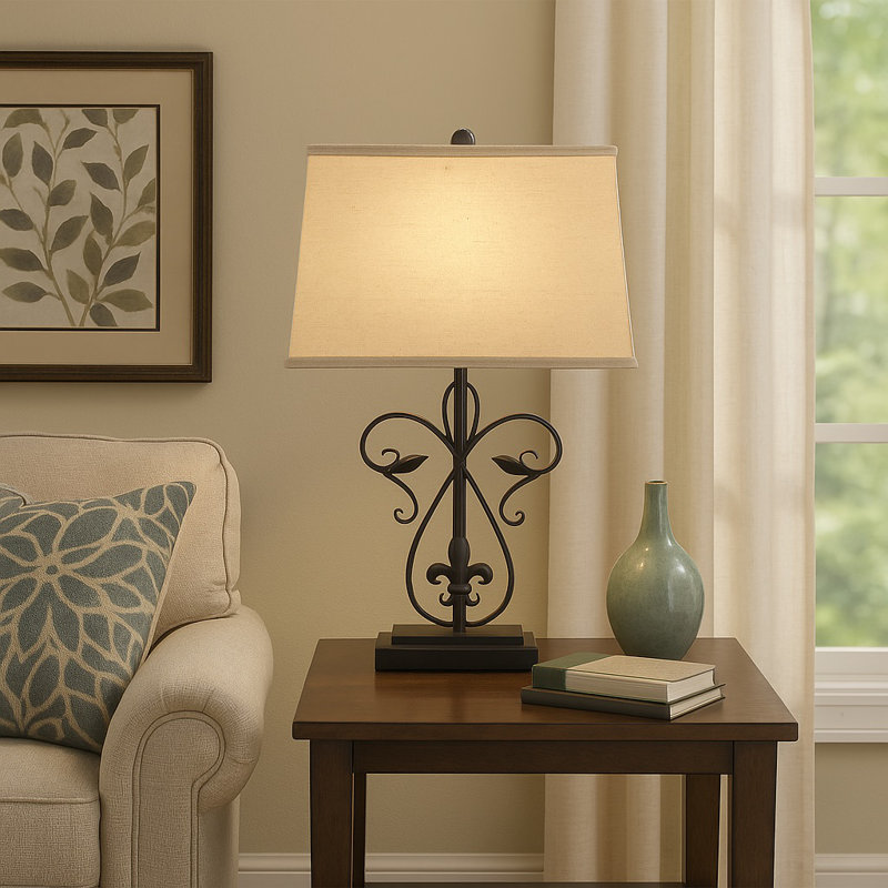 Ornate Wrought Iron Table Lamp