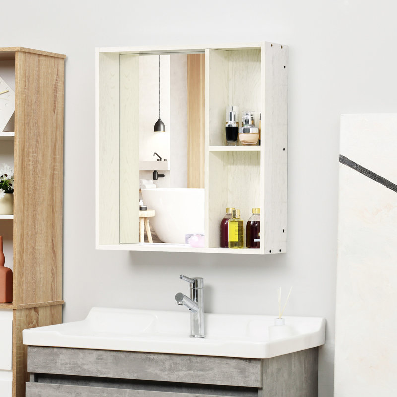 Armoire à pharmacie avec miroir 24,75 "x 25,5" Kleankin