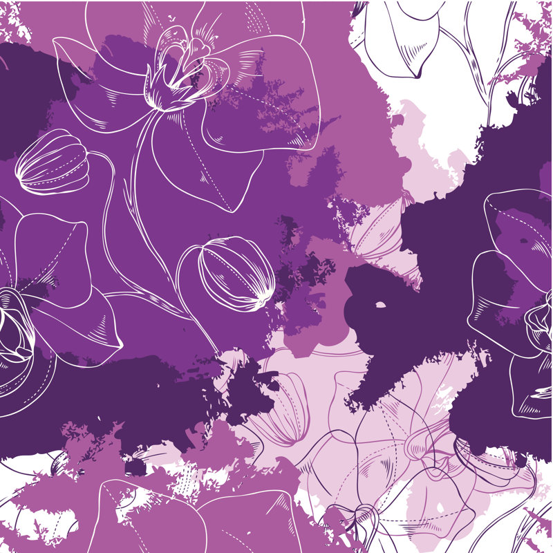 Barella " Floral Illustration " by Rively, 12" H x 12" W