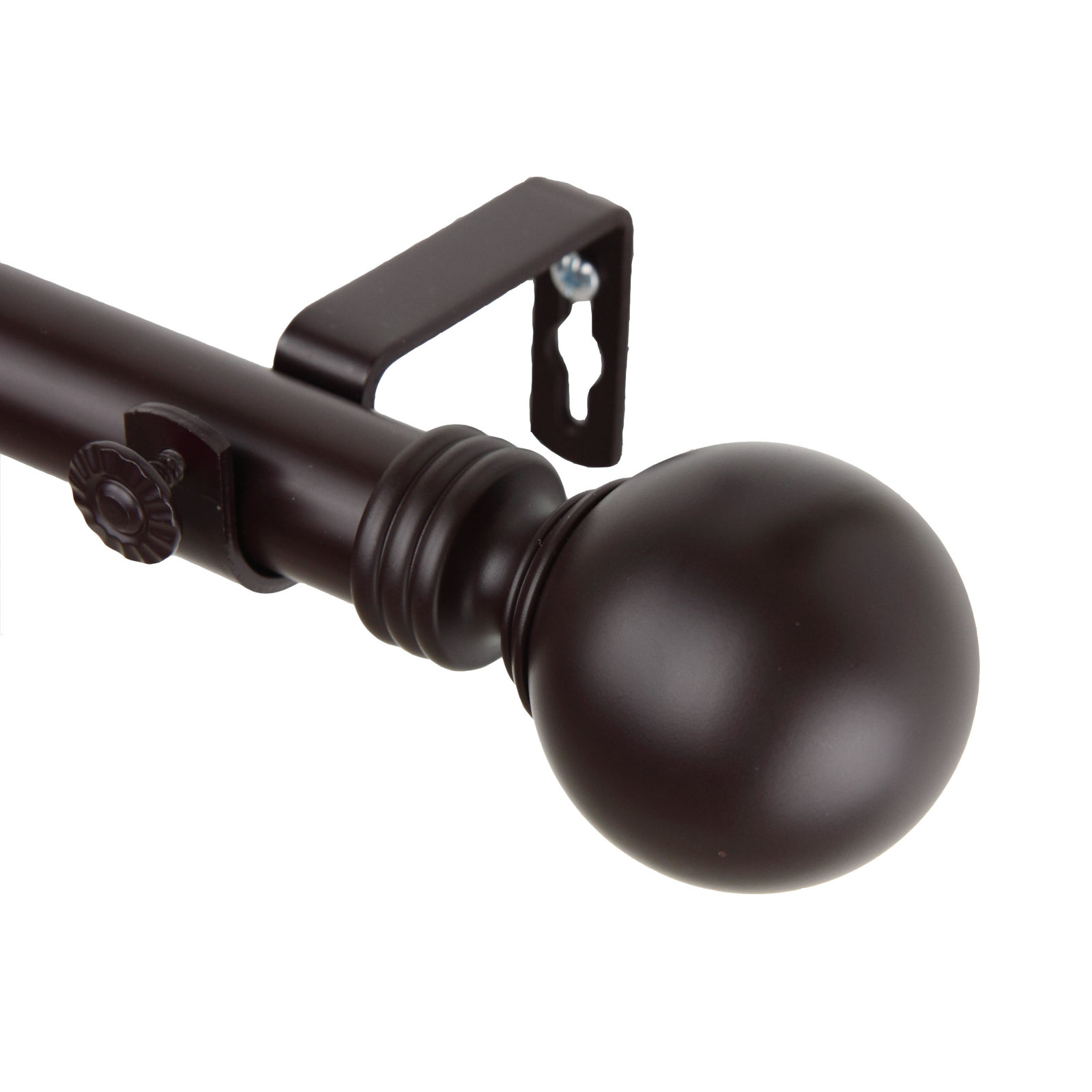 Orpha Single Curtain Rod, 48" - 84", Mahogany