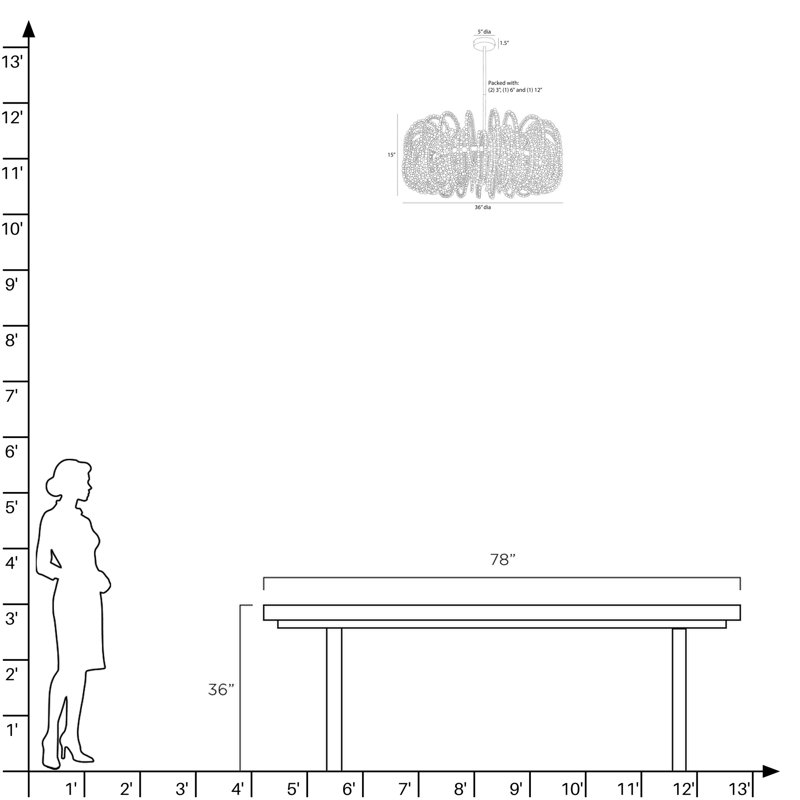 Keely 6 - Light Chandelier