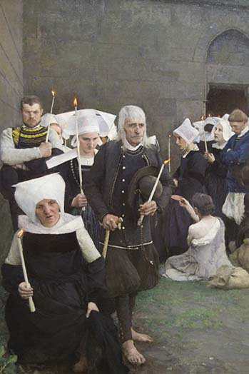 Un pardon en Bretagne - reproduction, H 42 po x l 28 po x P 1,5 po