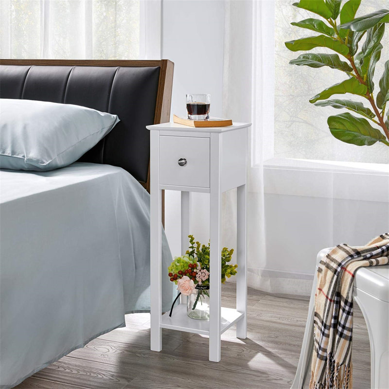 URBNLIVING 25cm W Manufactured Wood Bedside Table, Beige