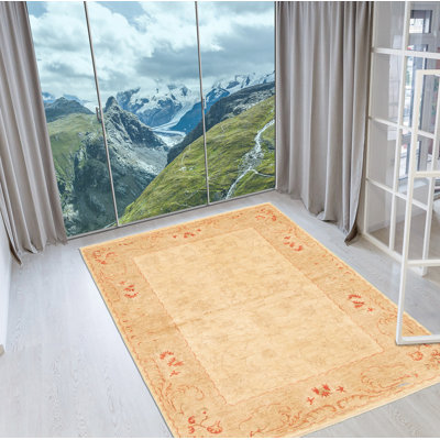 One-of-a-Kind Rectangle 5' X 6'6" New Age Wool Area Rug in Ivory
