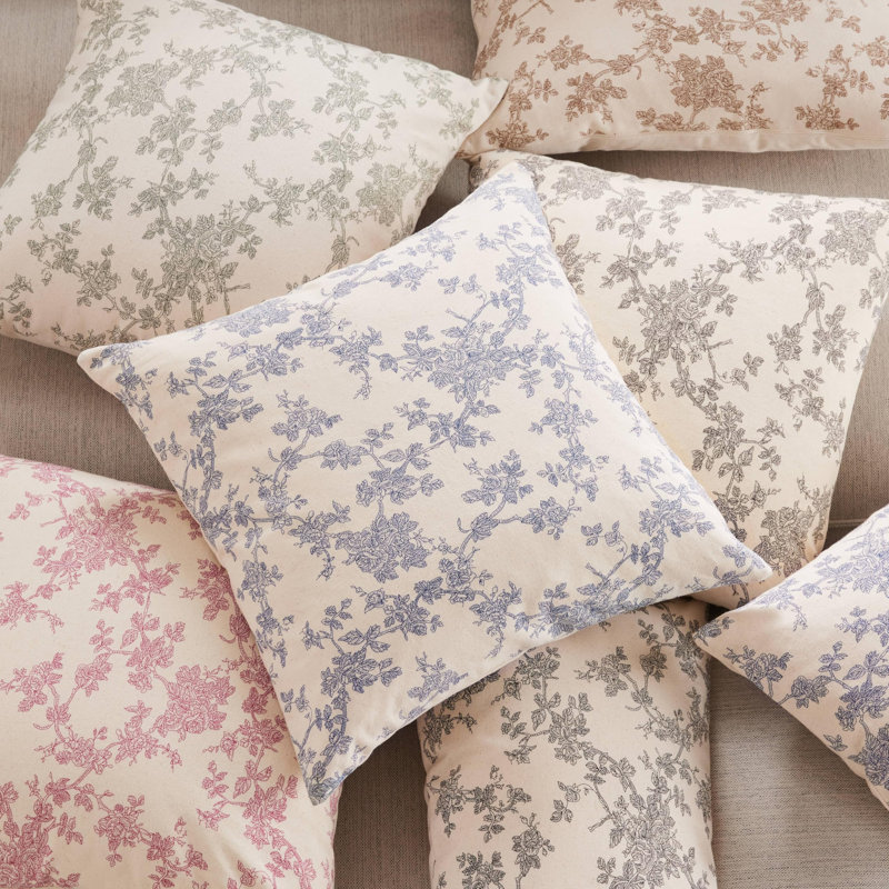 Ensemble de 2 housses de coussin 100% coton de style pastoral français 18 x 18 pouces pour canapé-lit salon Home Decor