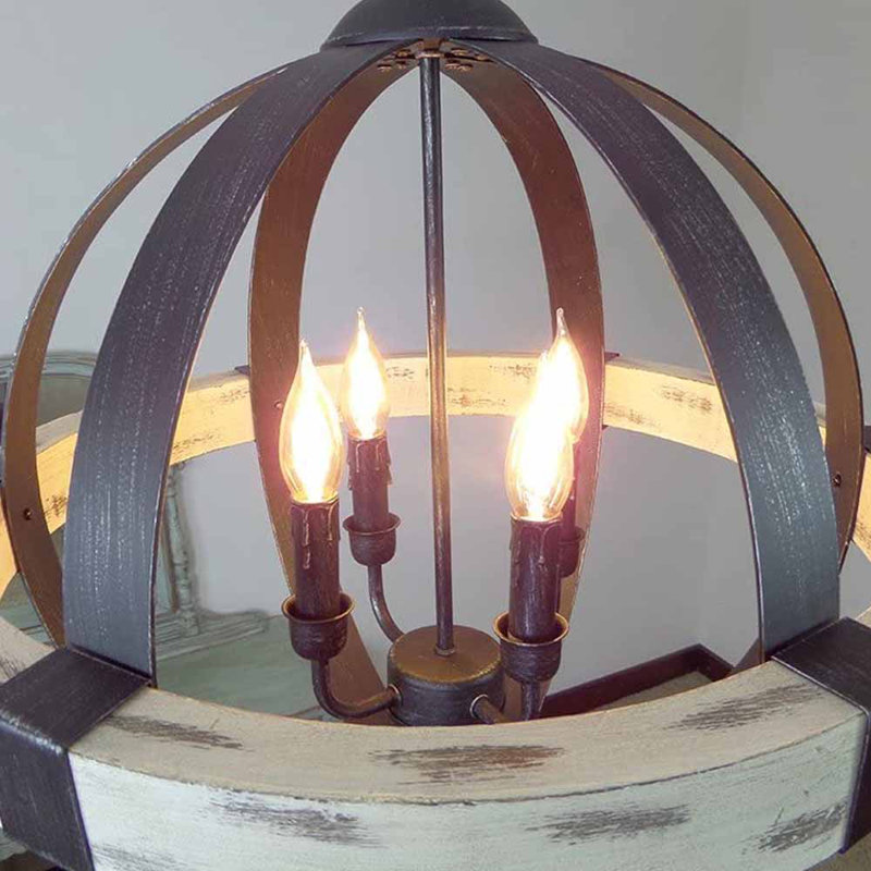Lustre de globe de style bougie 4 lumières Cannella, 6