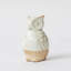 Figurine rustique hibou vert clair et beige