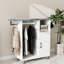 Chariot à repasser compact compact blanc E1 avec planche, idéal pour la lessive et la cuisine, planche à roulettes réglable sur le chariot pour économiser de l'espace, chambre d'armoire polyvalente, couvercle chauffant