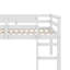 Lit mezzanine double avec échelle et garde-corps, cadre de lit bas avec espace de rangement, cadre de lit mezzanine en bois d'hévéa pour enfants adolescents-47599197