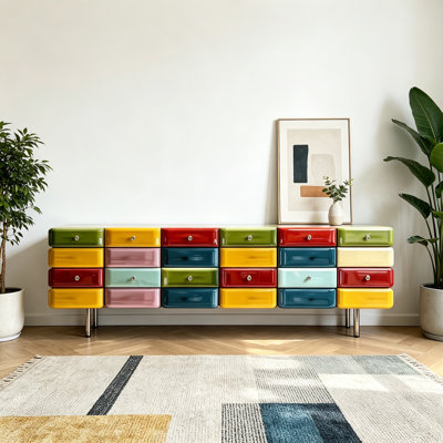 Sleek and Creative Multi-Color TV Stand