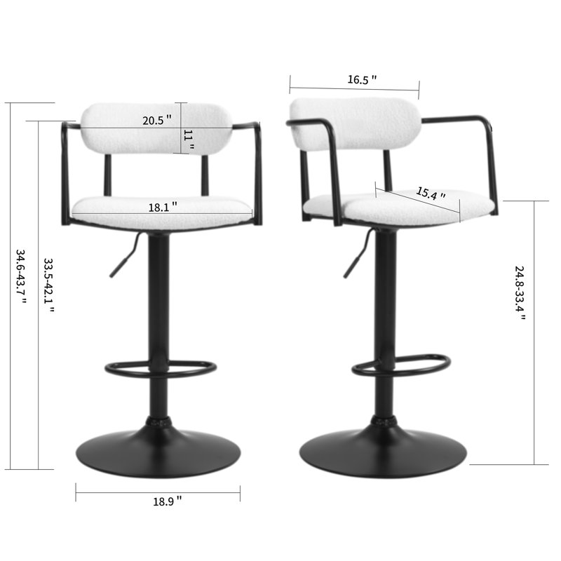 Tabouret de comptoir réglable en hauteur Julchen