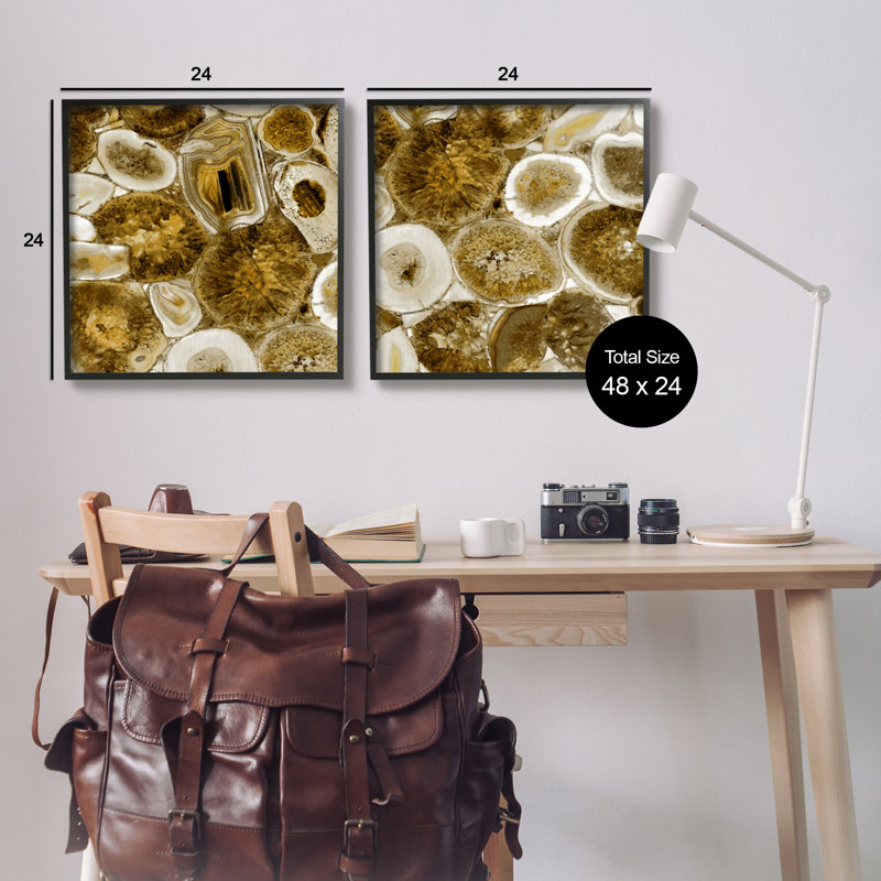 «Abstract Geodes Minéral Nature», ensemble de 2 photos non encadrées sur panneau de fibres à densité moyenne