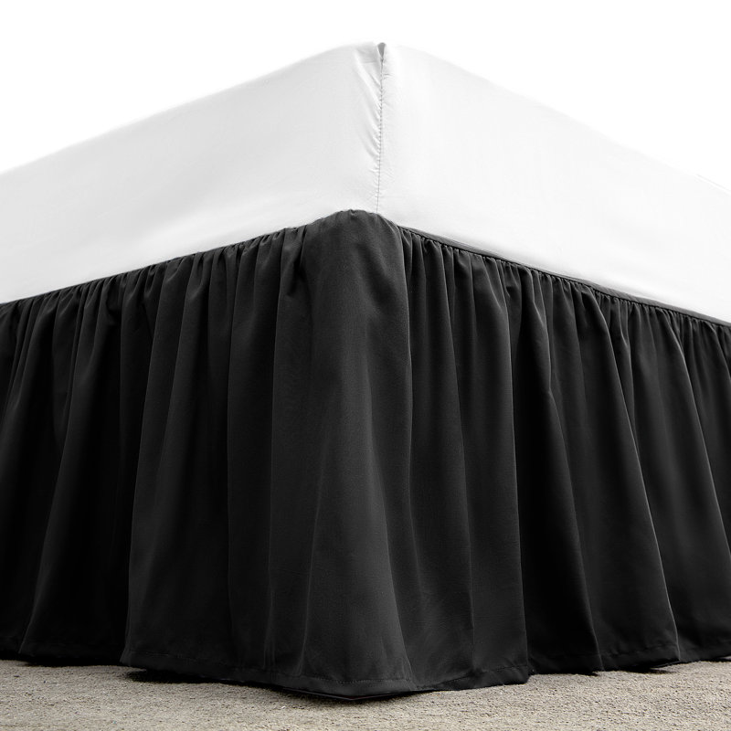 Ruffled Bed Skirt, Black, King