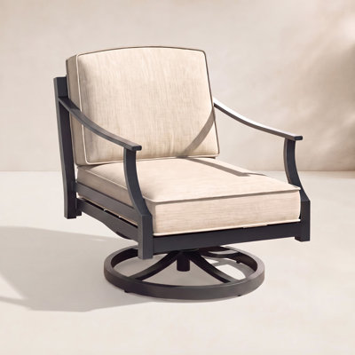  Patio Aluminum Swivel Club Chair With Sunbrella Cushions