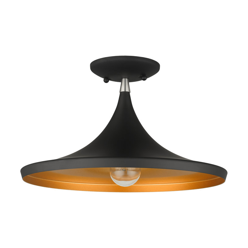 Catinca Flush Mount, Black, Black