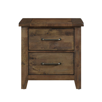 Ensemble de 2 tables de chevet en bois bruni