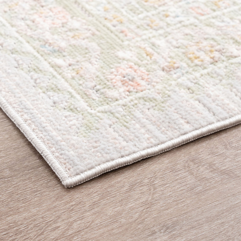 Camilla Traditional Oriental Sage Polyester Runner Rug, 2'3'' x 7'7'', Runner 2'3" x 7'7"