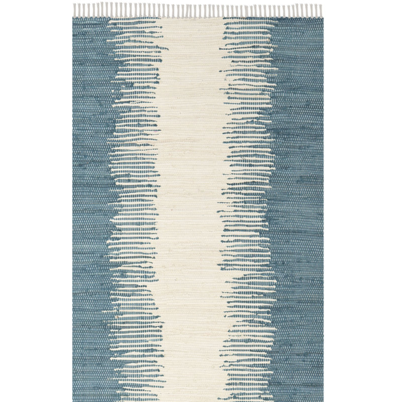 Telscombe Hand Woven Cotton Striped Rug, Runner 2'3" x 6'