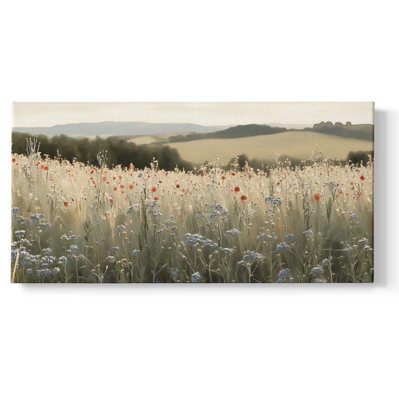 Botanical Series-CCXVI- Toile tendue avec châssis tendue - Prêt à accrocher, H 25 po x l 49 po, Doré